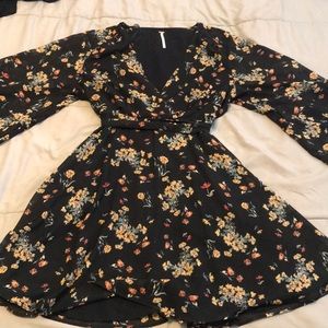 Free people pattern dress with bell sleeves